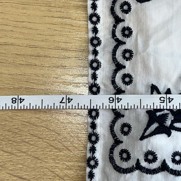 NWT Madewell Embroidered V-Neck Midi Dress Size Medium Bandana White Black Lace - Picture 6 of 8